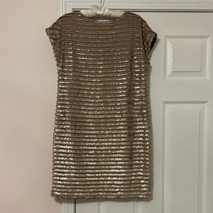 Trina Turk Gold Sequin Striped Dress